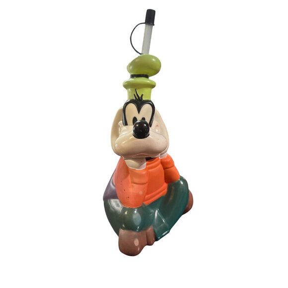 Disney Other - Vintage 90s Disney Goofy Water Drink Bottle Collectible With Straw